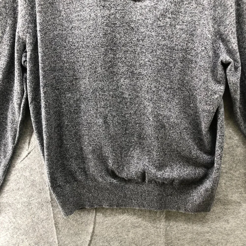 Banana Republic Shawl Collar Sweater‎ Mens XL Heather Gray Wool Cotton Pullover